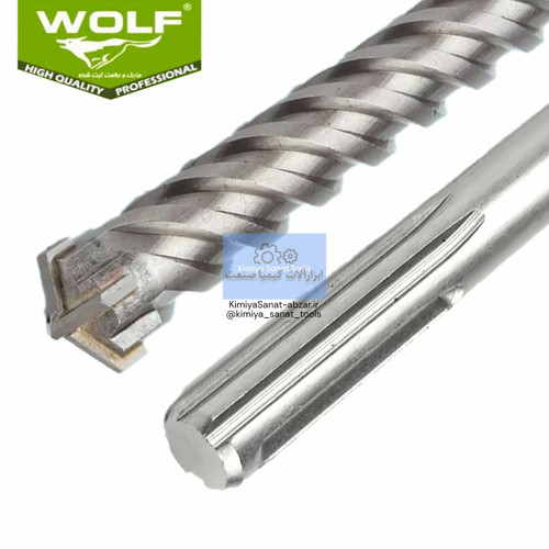 خرید قیمت مته مته الماسه 5 شیار مته الماسه ولف wolf پنج شیار نمره 32 سایز 1000 میلیمتر 32*1000 کیمیا صنعت