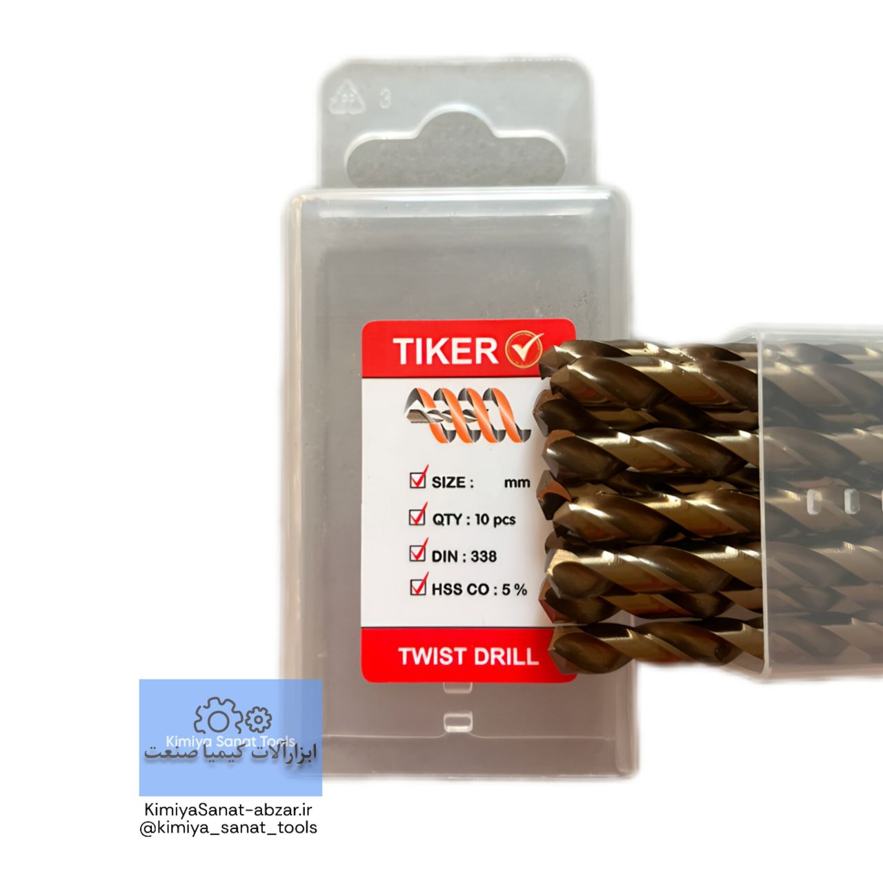 خرید قیمت مته ته گرد کبالت 5 درصد 5% سایز 12.5 برند تیکر tiker ابزار ابزارالات کیمیا صنعت kimiyasanat-abzar