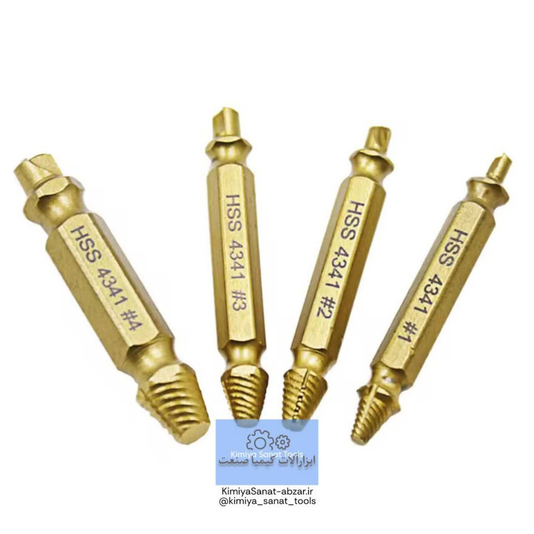 قلاویز مته چپ گرد 4 عددی ایزی اوت EASY OUT ست بسته خرید قیمت اینترنتی ابزار ابزارالات کیمیا صنعت kimiyasanat-abzar